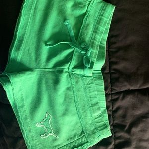 pink by victoria secret green short shorts